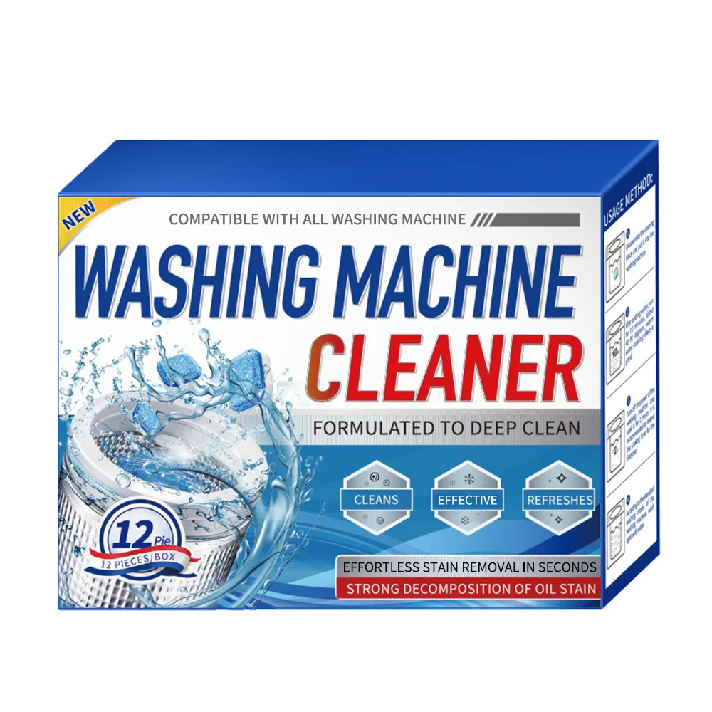 Washing Machine Tub Cleaner & Dishwasher Effervescent Tablets – All-in-One Fully Automatic Washer Deep Clean, Stain Remover